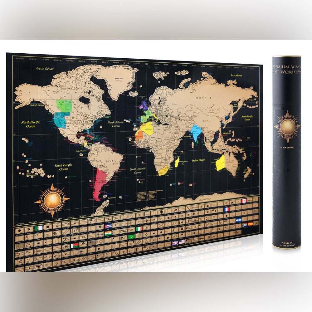NEW Innovative Map Premium Scratch Off World Map Black Edition